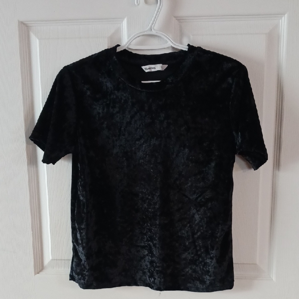 Black Velour Ladies T-Shirt